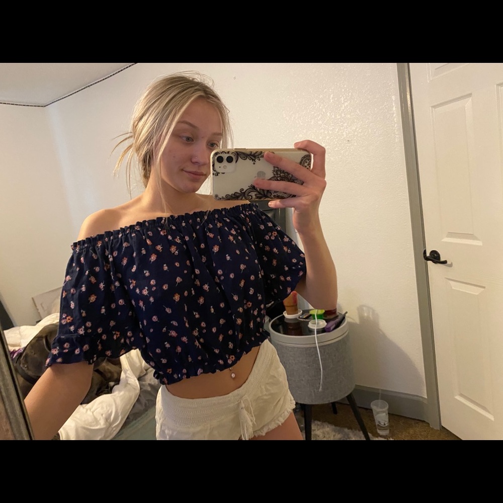 Cropped off the shoulder top